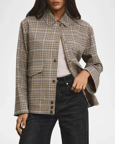 Veronica Beard Kasper Boxy Plaid-Print Jacket | Thumbnail 3 Veronica Beard Kasper Boxy Plaid-Print Jacket | Thumbnail 3