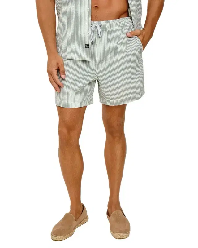 Men 's La Brea Swim Shorts in Striped Sage