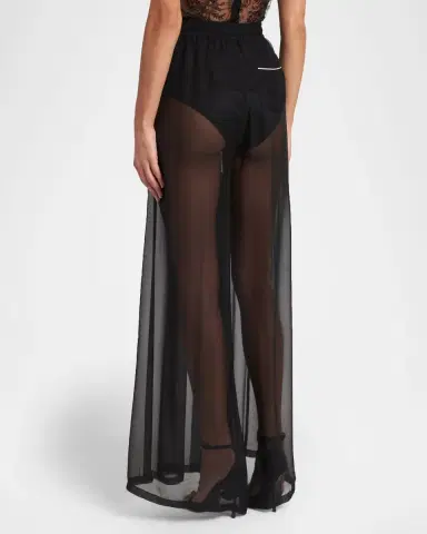 Dolce & Gabbana Sheer Silk Chiffon Wide-Leg Pull-On Pants | Thumbnail 3 Dolce & Gabbana Sheer Silk Chiffon Wide-Leg Pull-On Pants | Thumbnail 3