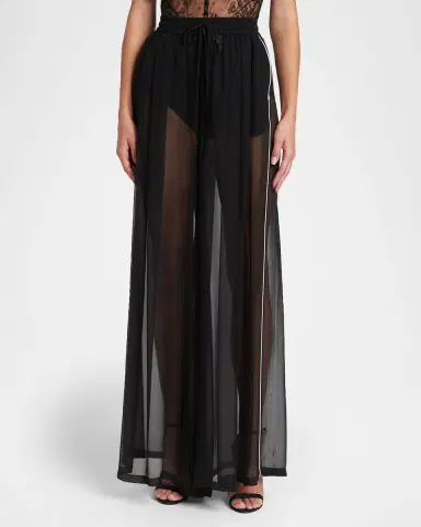 Dolce & Gabbana Sheer Silk Chiffon Wide-Leg Pull-On Pants | Thumbnail 4 Dolce & Gabbana Sheer Silk Chiffon Wide-Leg Pull-On Pants | Thumbnail 4