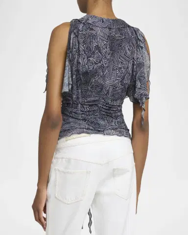 Isabel Marant Thanais Lace-Up Silk Top | Thumbnail 2