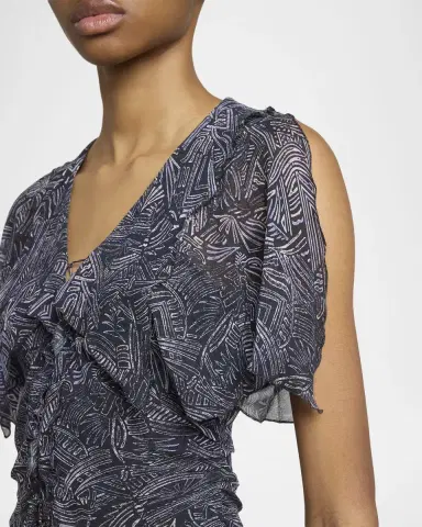 Isabel Marant Thanais Lace-Up Silk Top | Thumbnail 4