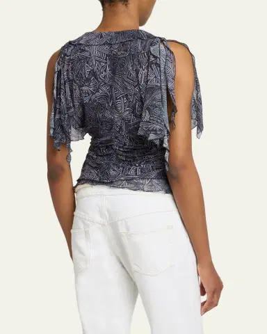 Isabel Marant Thanais Lace-Up Silk Top | Thumbnail 7