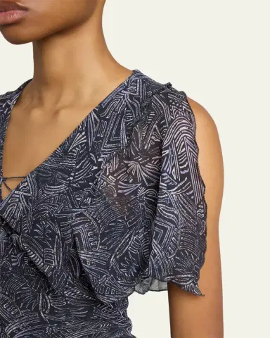 Isabel Marant Thanais Lace-Up Silk Top | Thumbnail 9