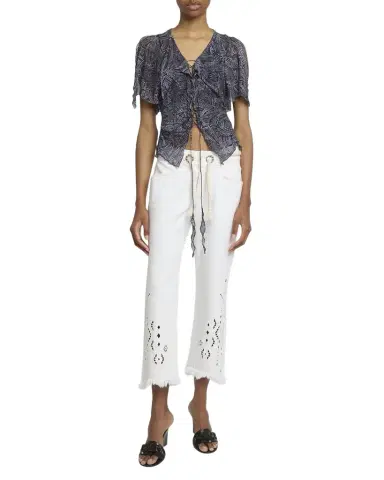 Isabel Marant Thanais Lace-Up Silk Top | Thumbnail 1