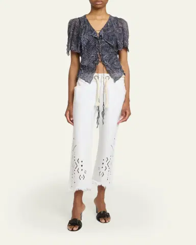 Isabel Marant Alison Embroidered Crop Jeans | Thumbnail 2 Isabel Marant Alison Embroidered Crop Jeans | Thumbnail 2