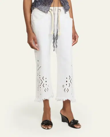 Isabel Marant Alison Embroidered Crop Jeans | Thumbnail 4 Isabel Marant Alison Embroidered Crop Jeans | Thumbnail 4