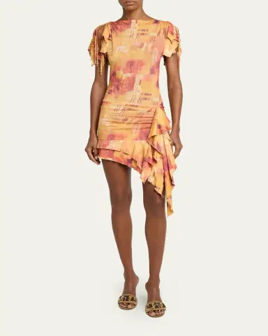 Isabel Marant Janick Asymmetric Ruffle Jersey Mini Dress | Thumbnail 6 Isabel Marant Janick Asymmetric Ruffle Jersey Mini Dress | Thumbnail 6