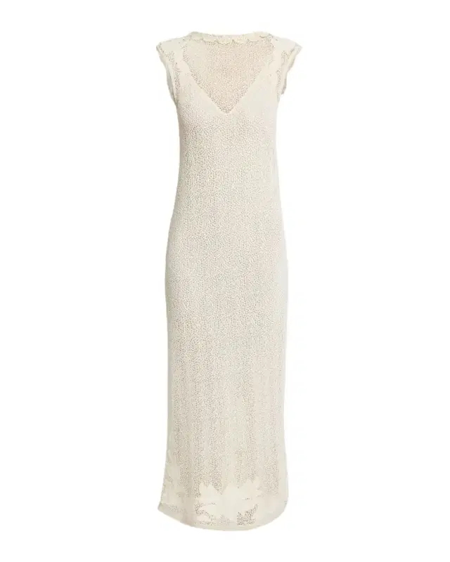 Delvine Crochet Lace Midi Dress
