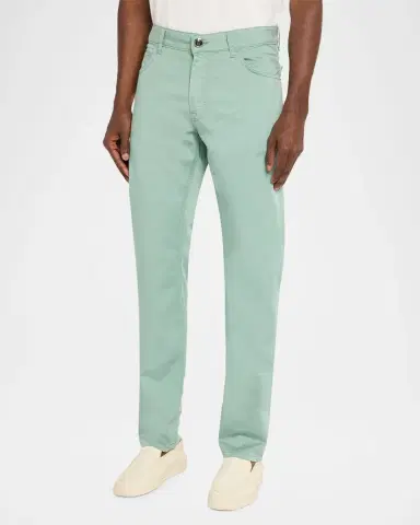 Stefano Ricci Men's Slim Cotton-Stretch Five-Pocket Pants | Thumbnail 3