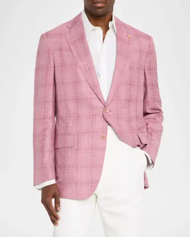 Stefano Ricci Men's Wool, Silk and Linen Tonal Plaid Sport Coat | Thumbnail 2 Stefano Ricci Men's Wool, Silk and Linen Tonal Plaid Sport Coat | Thumbnail 2