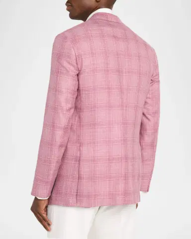 Stefano Ricci Men's Wool, Silk and Linen Tonal Plaid Sport Coat | Thumbnail 3 Stefano Ricci Men's Wool, Silk and Linen Tonal Plaid Sport Coat | Thumbnail 3