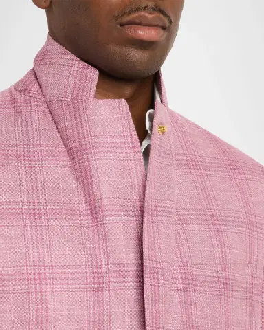 Stefano Ricci Men's Wool, Silk and Linen Tonal Plaid Sport Coat | Thumbnail 7 Stefano Ricci Men's Wool, Silk and Linen Tonal Plaid Sport Coat | Thumbnail 7