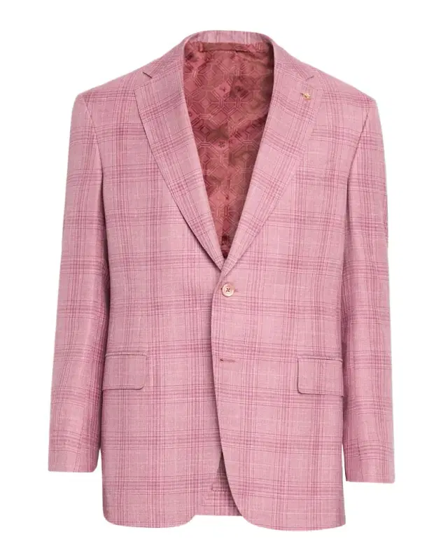 Stefano Ricci Men 's Wool, Silk and Linen Tonal Plaid Sport Coat