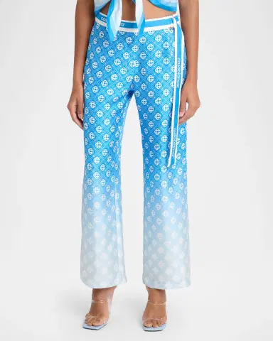 CASABLANCA Gradient Diamond Print Silk Straight-Leg Pants | Thumbnail 4
