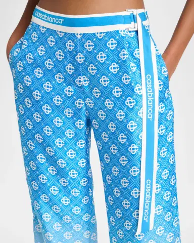 CASABLANCA Gradient Diamond Print Silk Straight-Leg Pants | Thumbnail 5