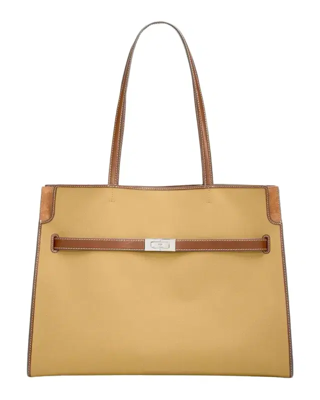 Tory Burch Lee Radziwill Canvas Tote Bag