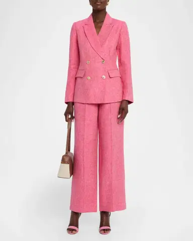 Elie Tahari The Kenna Wide-Leg Linen Trousers | Thumbnail 2 Elie Tahari The Kenna Wide-Leg Linen Trousers | Thumbnail 2