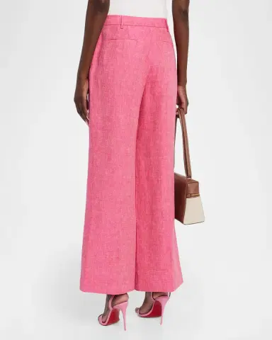 Elie Tahari The Kenna Wide-Leg Linen Trousers | Thumbnail 3 Elie Tahari The Kenna Wide-Leg Linen Trousers | Thumbnail 3