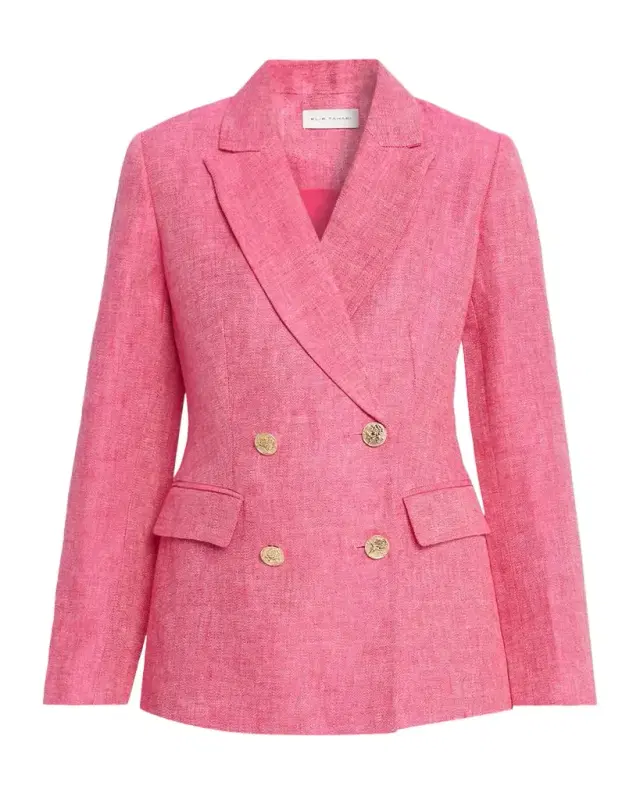 Kenna Double-Breasted Linen Blazer