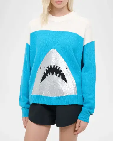 Staud Reya Sequined Shark Sweater | Thumbnail 4 Staud Reya Sequined Shark Sweater | Thumbnail 4