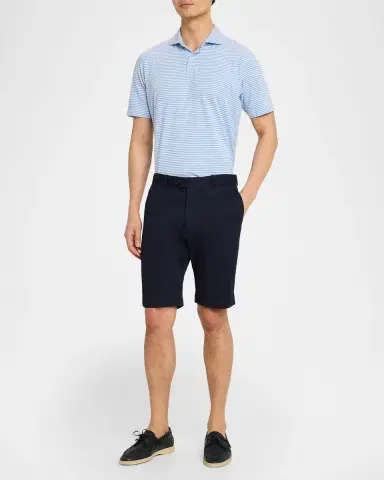 Peter Millar Men's Crown Crafted Albatross Stripe Pique Polo Shirt | Thumbnail 2
