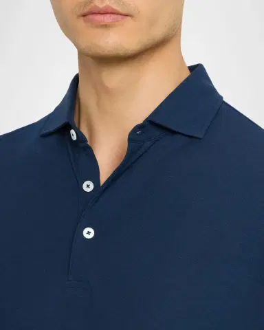 Peter Millar Men's Crown Crafted Cool Cotton Long-Sleeve Polo Shirt | Thumbnail 4