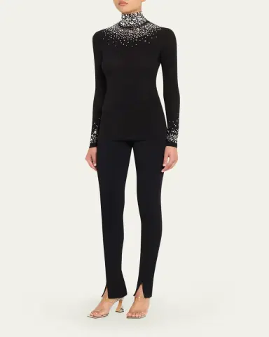 Rabanne Degrade Studded Turtleneck Long-Sleeve Top | Thumbnail 6