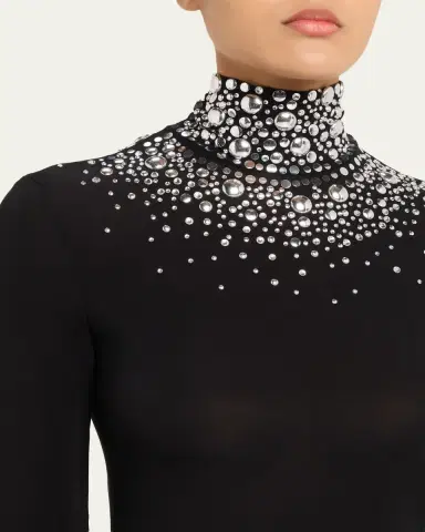 Rabanne Degrade Studded Turtleneck Long-Sleeve Top | Thumbnail 9
