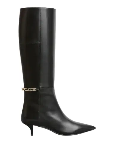 Gucci Signoria Leather Logo Chain Tall Boots | Thumbnail 1 Gucci Signoria Leather Logo Chain Tall Boots | Thumbnail 1