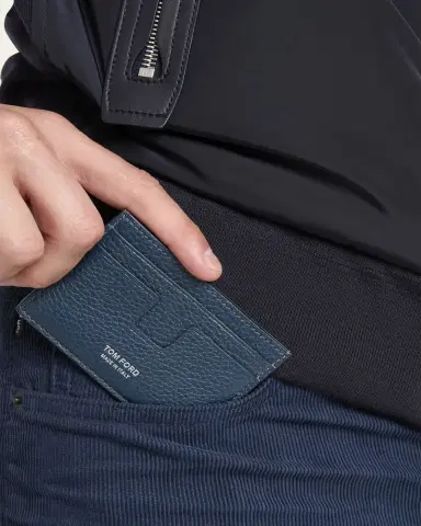 TOM FORD Men's T-Line Grained Leather Card Holder | Thumbnail 5