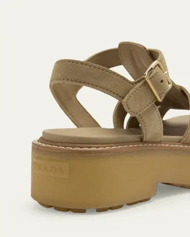 Prada Platform Suede Fisherman Sandals | Thumbnail 3