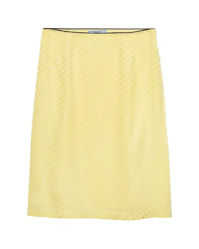 Polka-Dot Silk Midi Slip Skirt