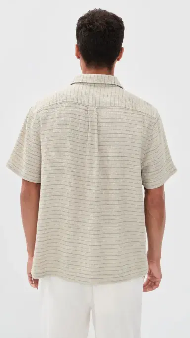 Fair Harbor Oasis Textured Shirt Beachwood Stripe | Thumbnail 3
