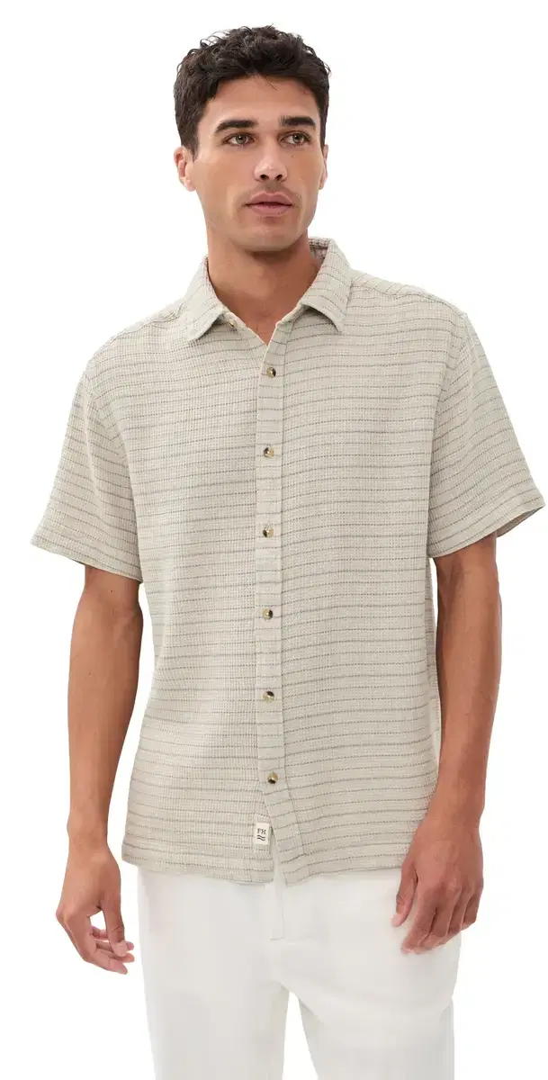 Oasis Textured Shirt Beachwood tripe