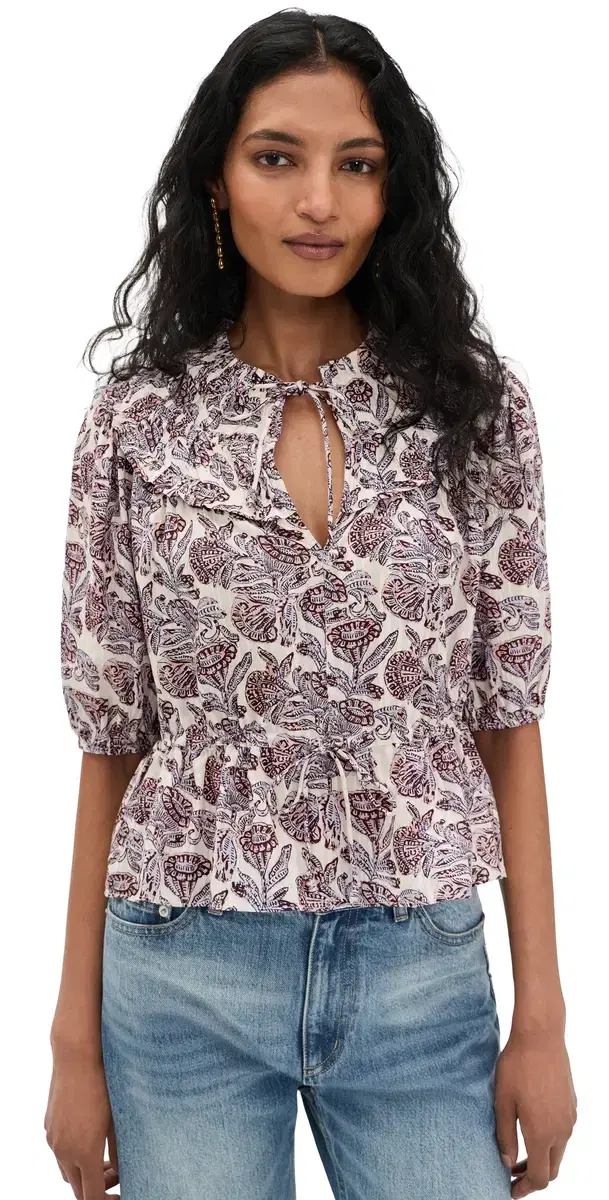 Elvie Short Sleeve Cotton Top Meadow
