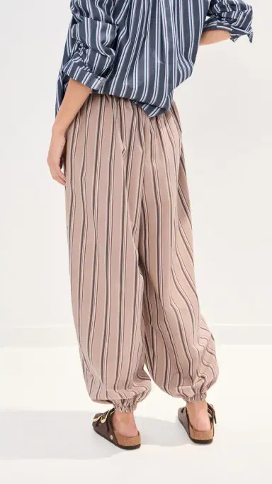 LE BOP Adeline Balloon Pants Khaki Stripe | Thumbnail 5 LE BOP Adeline Balloon Pants Khaki Stripe | Thumbnail 5