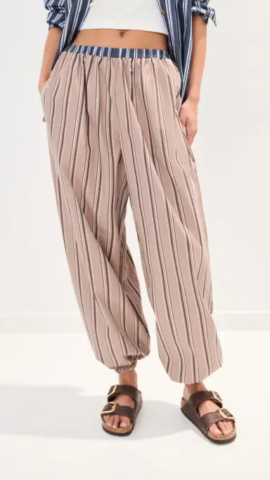 LE BOP Adeline Balloon Pants Khaki Stripe | Thumbnail 6 LE BOP Adeline Balloon Pants Khaki Stripe | Thumbnail 6
