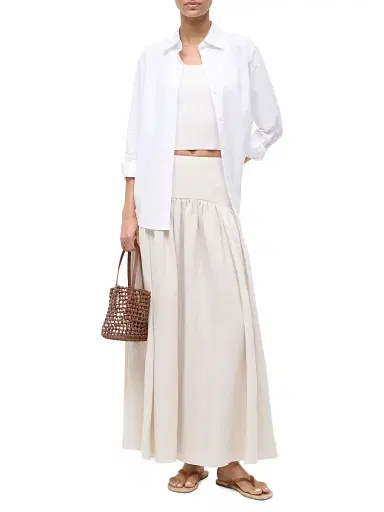 Staud Women's Procida Drop-Waist Linen Maxi Skirt - Natural - Size 16 | Thumbnail 2 Staud Women's Procida Drop-Waist Linen Maxi Skirt - Natural - Size 16 | Thumbnail 2