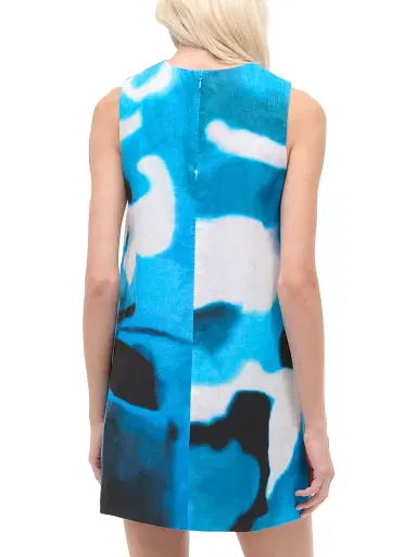 Staud Women's Brea Watercolor Linen Mini-Shift Dress - Blue Haze - Size XL | Thumbnail 5