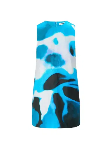 Staud Women's Brea Watercolor Linen Mini-Shift Dress - Blue Haze - Size XL | Thumbnail 1