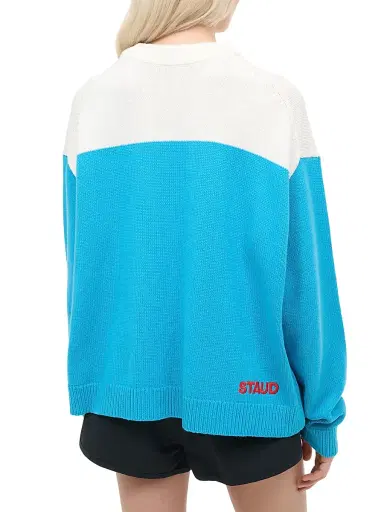 Staud Women's Reya Sequined Great White Knit Sweater - Great White - Size Large | Thumbnail 4 Staud Women's Reya Sequined Great White Knit Sweater - Great White - Size Large | Thumbnail 4