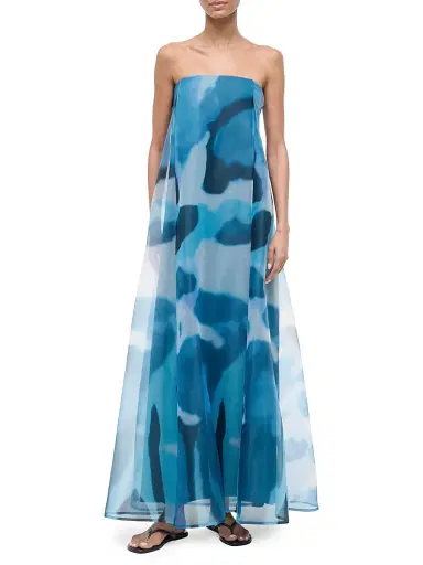 Staud Women's Allyson Printed Strapless Maxi Dress | Thumbnail 3 Staud Women's Allyson Printed Strapless Maxi Dress | Thumbnail 3