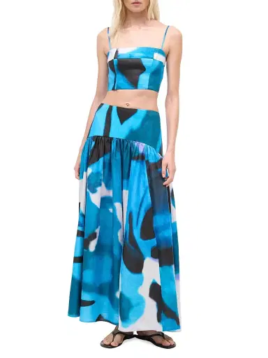 Staud Women's Federico Linen Bustier Top - Blue Haze - Size XL | Thumbnail 2 Staud Women's Federico Linen Bustier Top - Blue Haze - Size XL | Thumbnail 2