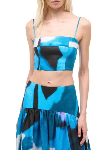 Staud Women's Federico Linen Bustier Top - Blue Haze - Size XL | Thumbnail 3 Staud Women's Federico Linen Bustier Top - Blue Haze - Size XL | Thumbnail 3