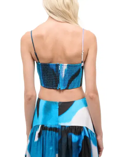 Staud Women's Federico Linen Bustier Top - Blue Haze - Size XL | Thumbnail 4 Staud Women's Federico Linen Bustier Top - Blue Haze - Size XL | Thumbnail 4