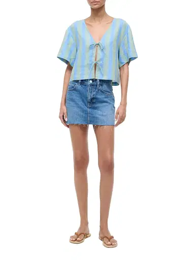 Staud Women's Ava Striped Linen Top | Thumbnail 2 Staud Women's Ava Striped Linen Top | Thumbnail 2