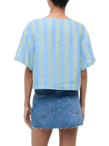 Staud Women's Ava Striped Linen Top | Thumbnail 4 Staud Women's Ava Striped Linen Top | Thumbnail 4