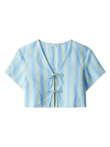 Staud Women's Ava Striped Linen Top | Thumbnail 1 Staud Women's Ava Striped Linen Top | Thumbnail 1