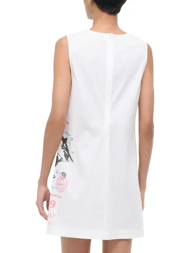 Staud Women's Brea Logo-Detailed Shark Print Cotton Minidress - Of The Pacific - Size Large | Thumbnail 5